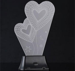 3D LED Heart to Heart Colorful Night Light