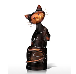 Tooarts Cat shaped wine holder Wine shelf Metal sculpture 