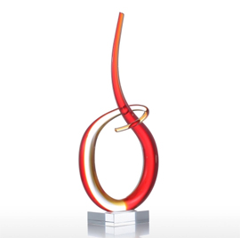Rhythm Tooarts Glass Sculpture Home Decoration Glass Ornament Elegant Shape
