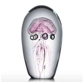 Pink Jellyfish Tooarts Glass Sculpture Home Decoration Glass Jellyfish