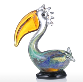Big Mouth Bird Glass Sculpture Home Decoration Glass Bird