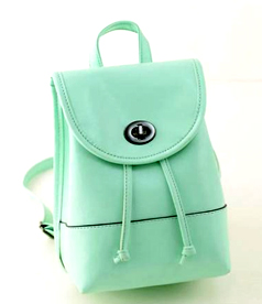 Candy Color PU Closure Backpack