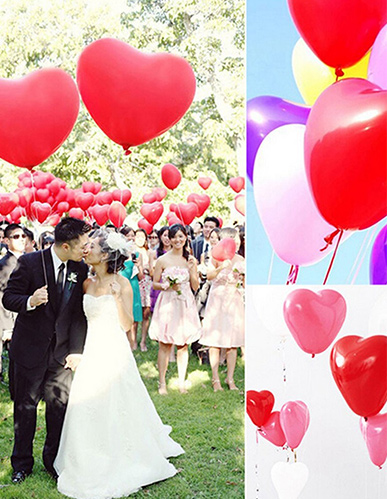 Anself 20pcs Colorful Romantic Lovely Heart Shaped Latex Balloons + Anself Balloons 100 Glue Dots Double-Side Adhesive Tape