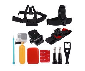 Andoer 8in1 Chest Strap Head Strap Floating Grip Floaty Buoy 360°Rotating Wrist Strap 360° Rotary Backpack Hat Clip Plastic Wrench Tool Long Screw