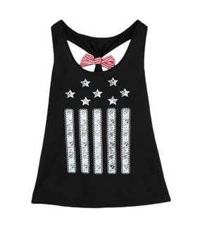 Women's American Print Bow Embellished Tank Top