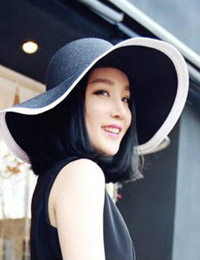 Contrast Color Black Straw Hat 