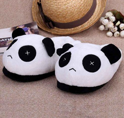 Indoor Novelty Slipper for Lovers Winter Warm Slippers Lovely Cartoon Panda Face Soft Plush Household Thermal Shoes 28cm / 11in