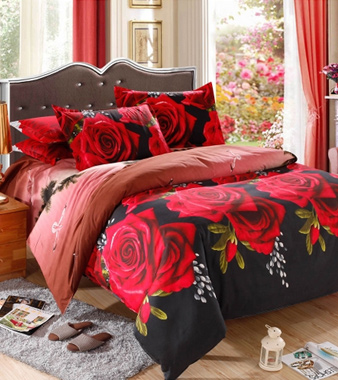 Flower Pattern 4Pcs 3D Printed Bedding Set Bedclothes