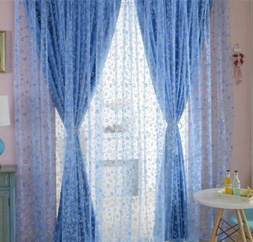 Simple Circle Pattern Half Shading Curtain for Door Window Room Decoration Window Screening Pastoral Voile Curtains Bedroom Décor