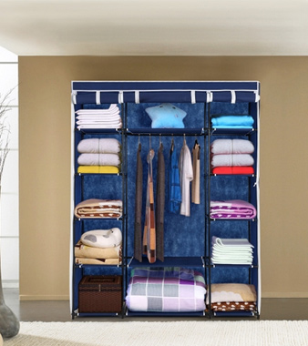 iKayaa Portable Closet Storage Wardrobe Cabinet
