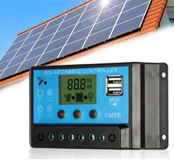 Anself 10A 12.6V LCD Solar Charge Controller PWM Charging Regulator for Solar Panel Lithium Battery Lamp Overload Protection