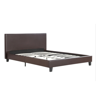 iKayaa Upholstered Linen Double Size Platform Bed Frame With Wood Slats