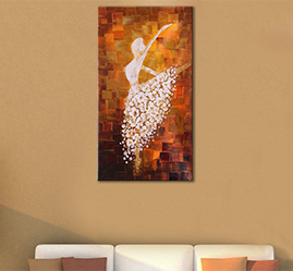 60*120cm Unframed Hand Painted Abstract Oil Painting Ballet Dancer Picture