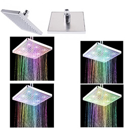 Anself 8" inch Square 7 Colors LED Spray Shower Head 