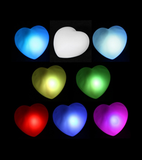 RGB Colorful LED Heart Decoration Night Light