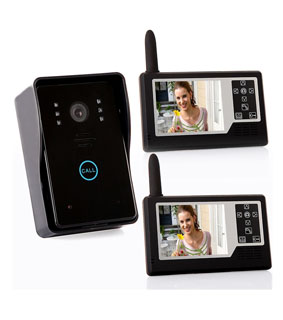 2.4G 3.5" TFT Wireless Video Door Phone Intercom Doorbell Home Security 2 Monitors