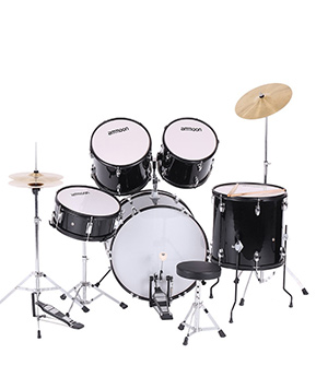ammoon 5-Piece Complete Adult Drum Set + Drums Stool