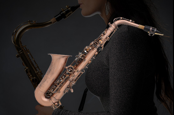 Professional Red Bronze Bend Eb E-flat Alto Saxophone