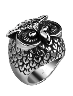 Black Cool Owl Finger Ring