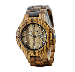 BEWELL Brand W023A Wooden Quartz Watch