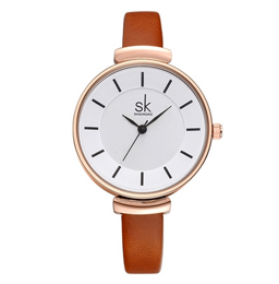SK Marke Luxus PU Lederband Quarz Damen Uhren