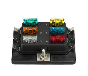 1 Power in 6 Way Blade Fuse Box Holder