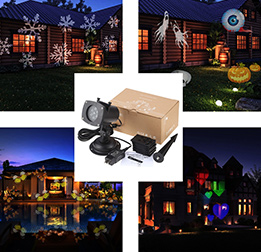 Christmas Projector Lamp Rotating LED Projection Light 12 Patterns