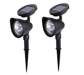 2Pcs 3LED Cool White IP65 Water Resistant Solar Powered Lawn Lamp