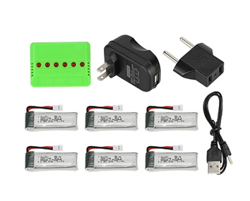 Super Fly 6Pcs Li-po Battery with 6 in 1 Charger