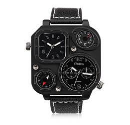 Oulm Retro Dual Time Compass Military Watch