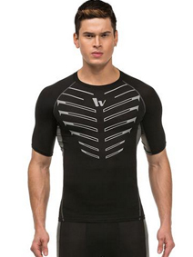 Men's Short Sleeve Compression Shirt Sport Fitness Bodybuilding Gym Running Reflective Top T-Shirt