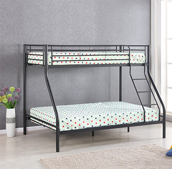 iKayaa Single-Over-Double Metal Bunk Bed Frame With Ladder