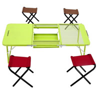 TOMSHOO Mutifunctional Folding Table with Four Chairs