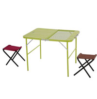 TOMSHOO Mutifunctional Folding Table with Double Chair