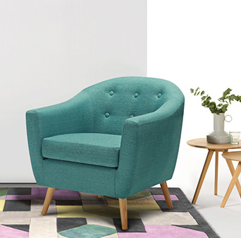 iKayaa Linen Fabric Tufted Accent Chair