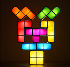 7Pcs DIY Tetris Puzzle LED Light