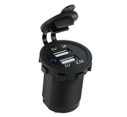 Auto Motorcycle Dual USB Socket Charger Power Adapter