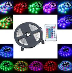 60LEDs 5m LED RGB Strip Light With Remote Controller 