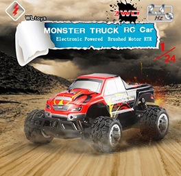 WLtoys L343 1/24 2.4G Electric Brushed 2WD RTR RC Monster Truck 