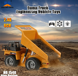 HUI NA TOYS NO.1540 2.4G 6CH Alloy Dump Truck Construction Engineering Vehicle Toy Gift